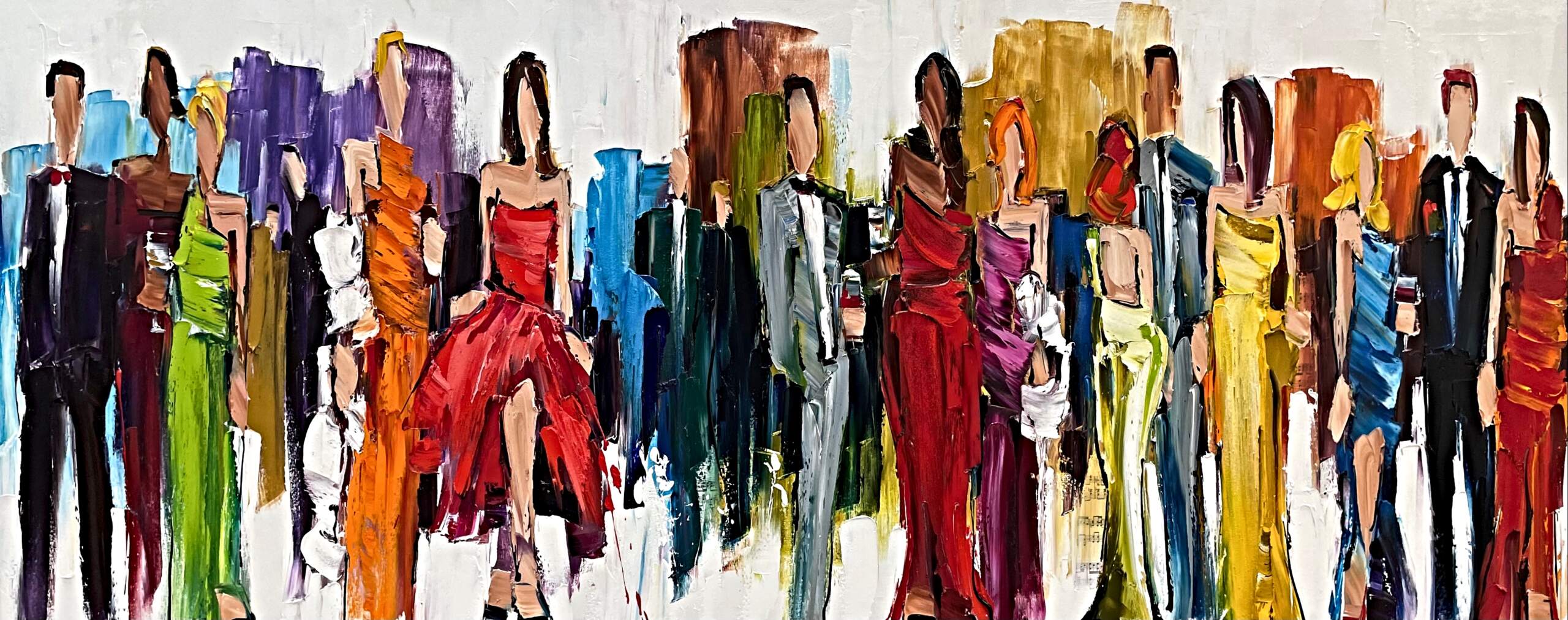 If Only for a Second, mixed media figure painting by Kimberly Kiel | Effusion Art Gallery + Cast Glass Studio, Invermere BC