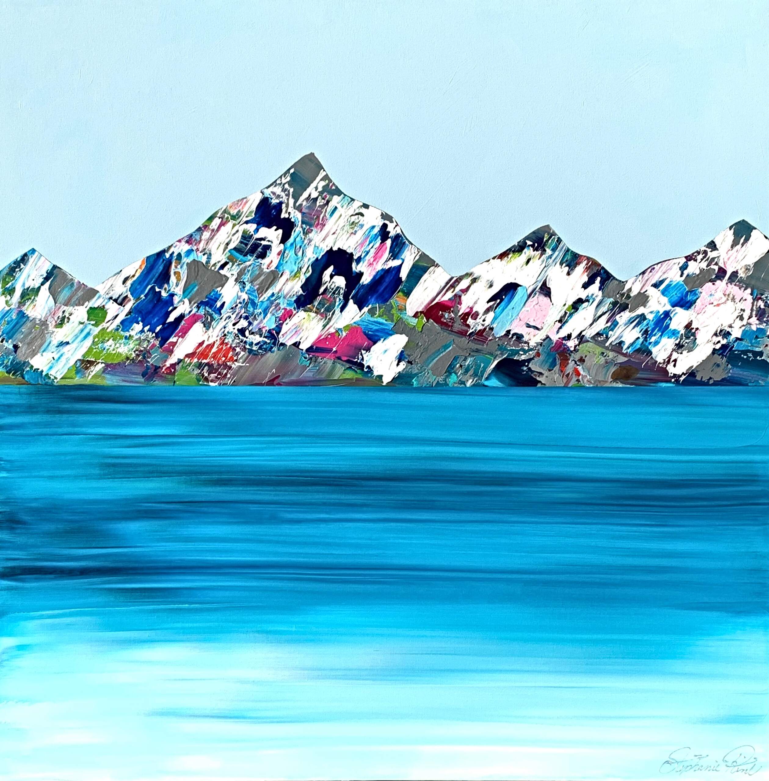 Rocheuses 322, acrylic landscape painting by Stephanie Rivet | Effusion Art Gallery + Cast Glass Studio, Invermere BC