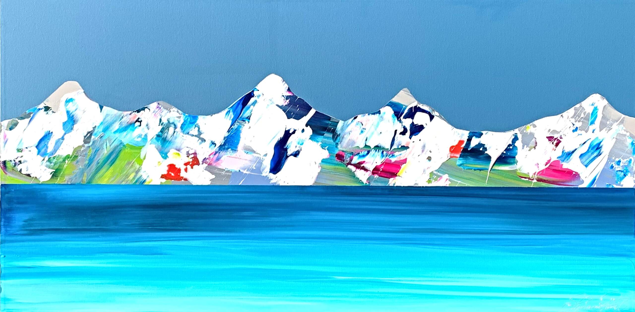 Rocheuses 422, acrylic landscape painting by Stephanie Rivet | Effusion Art Gallery + Cast Glass Studio, Invermere BC
