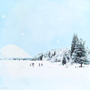 Even Strength, mixed media painting by Lori Bagneres | Effusion Art Gallery + Cast Glass Studio, Invermere BC
