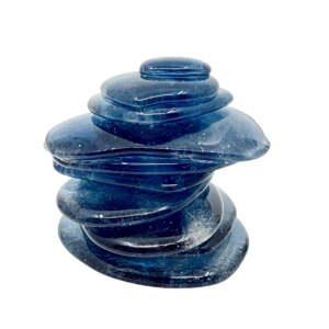 One-of-a-kind cast glass cairn sculpture by Heather Cuell | Effusion Art Gallery + Cast Glass Studio, Invermere BC