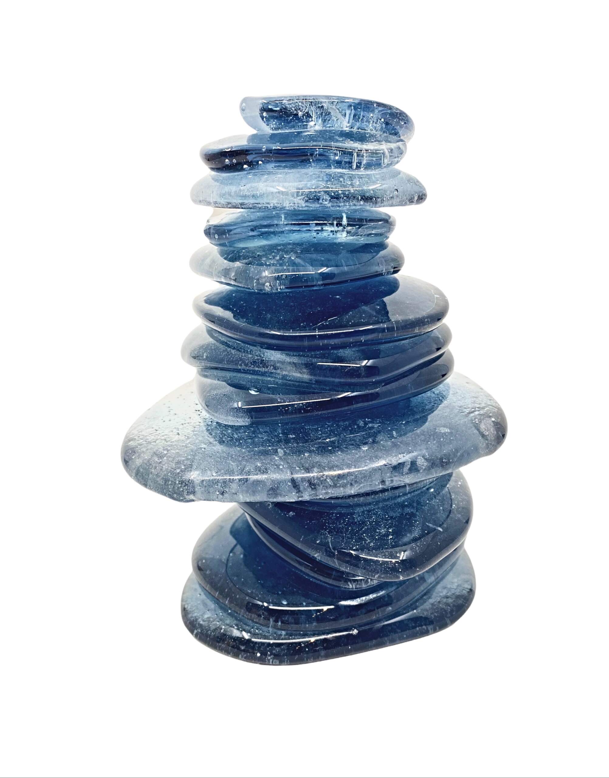 One-of-a-kind cast glass cairn sculpture by Heather Cuell | Effusion Art Gallery + Cast Glass Studio, Invermere BC