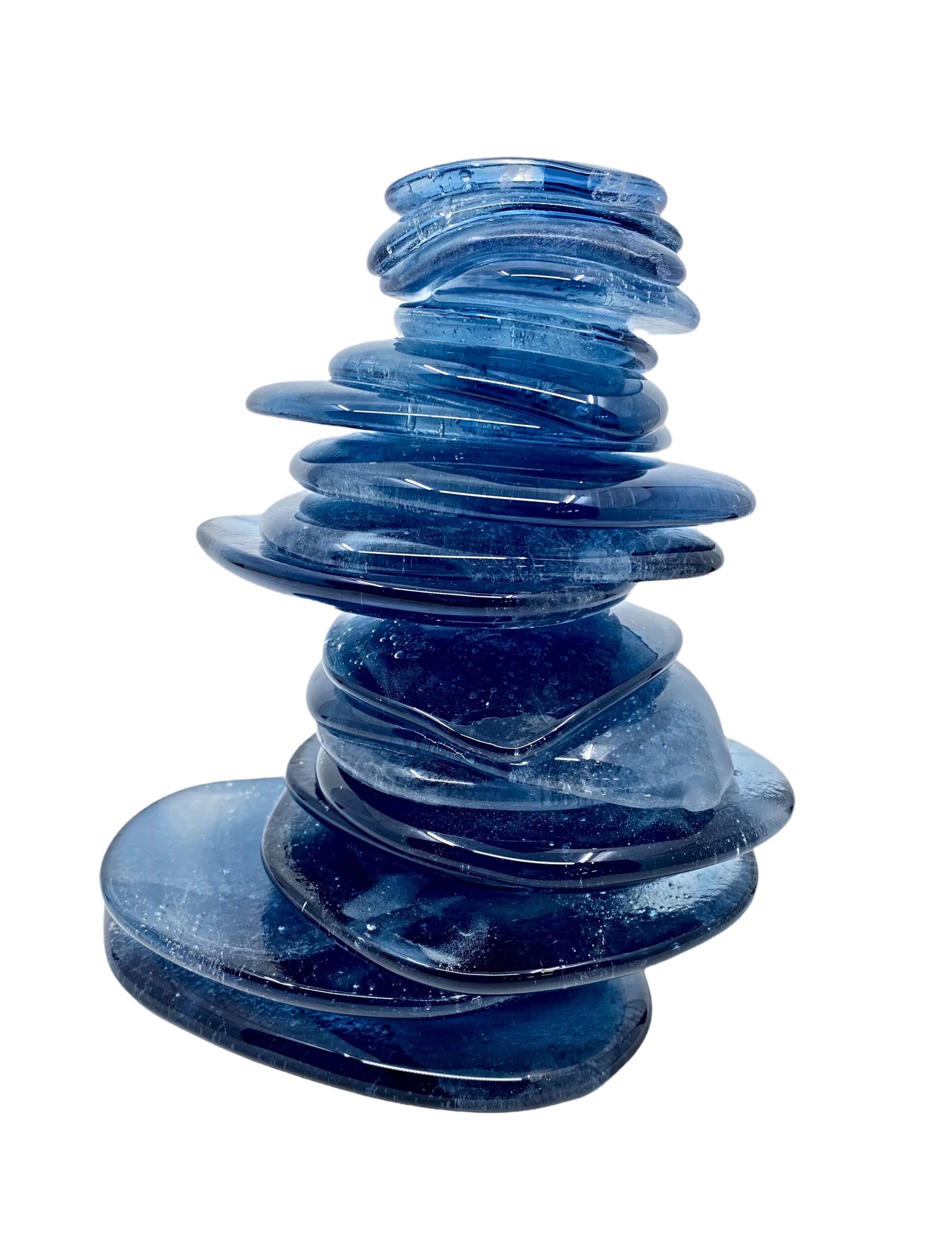 One-of-a-kind cast glass cairn sculpture by Heather Cuell | Effusion Art Gallery +  Cast Glass Studio, Invermere BC