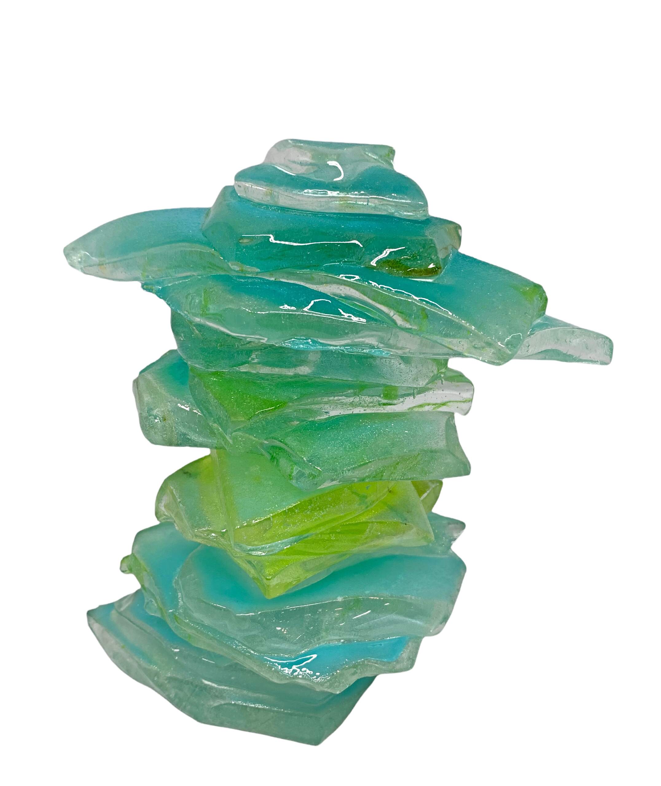 One-of-a-kind cast glass cairn sculpture by Heather Cuell | Effusion Art Gallery +  Cast Glass Studio, Invermere BC