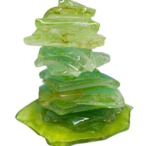 One-of-a-kind cast glass cairn sculpture by Heather Cuell | Effusion Art Gallery + Cast Glass Studio, Invermere BC