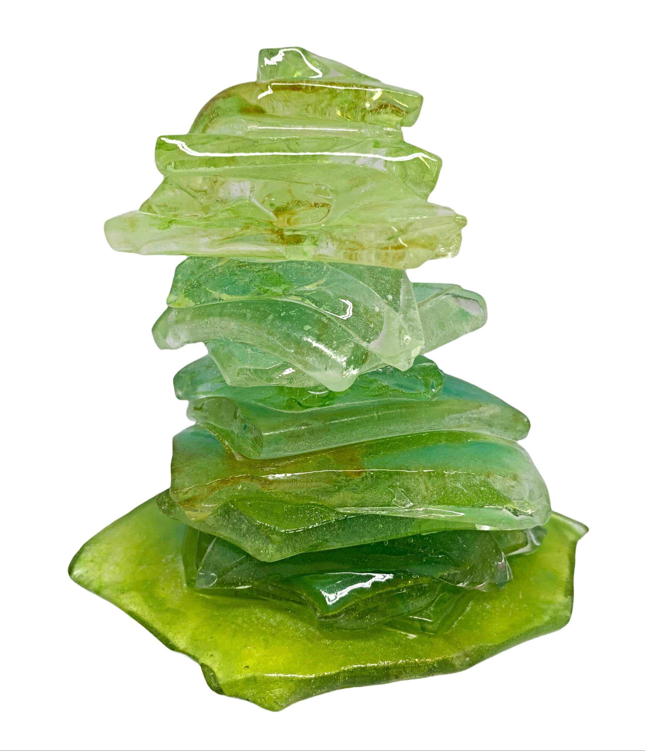 One-of-a-kind cast glass cairn sculpture by Heather Cuell | Effusion Art Gallery +  Cast Glass Studio, Invermere BC