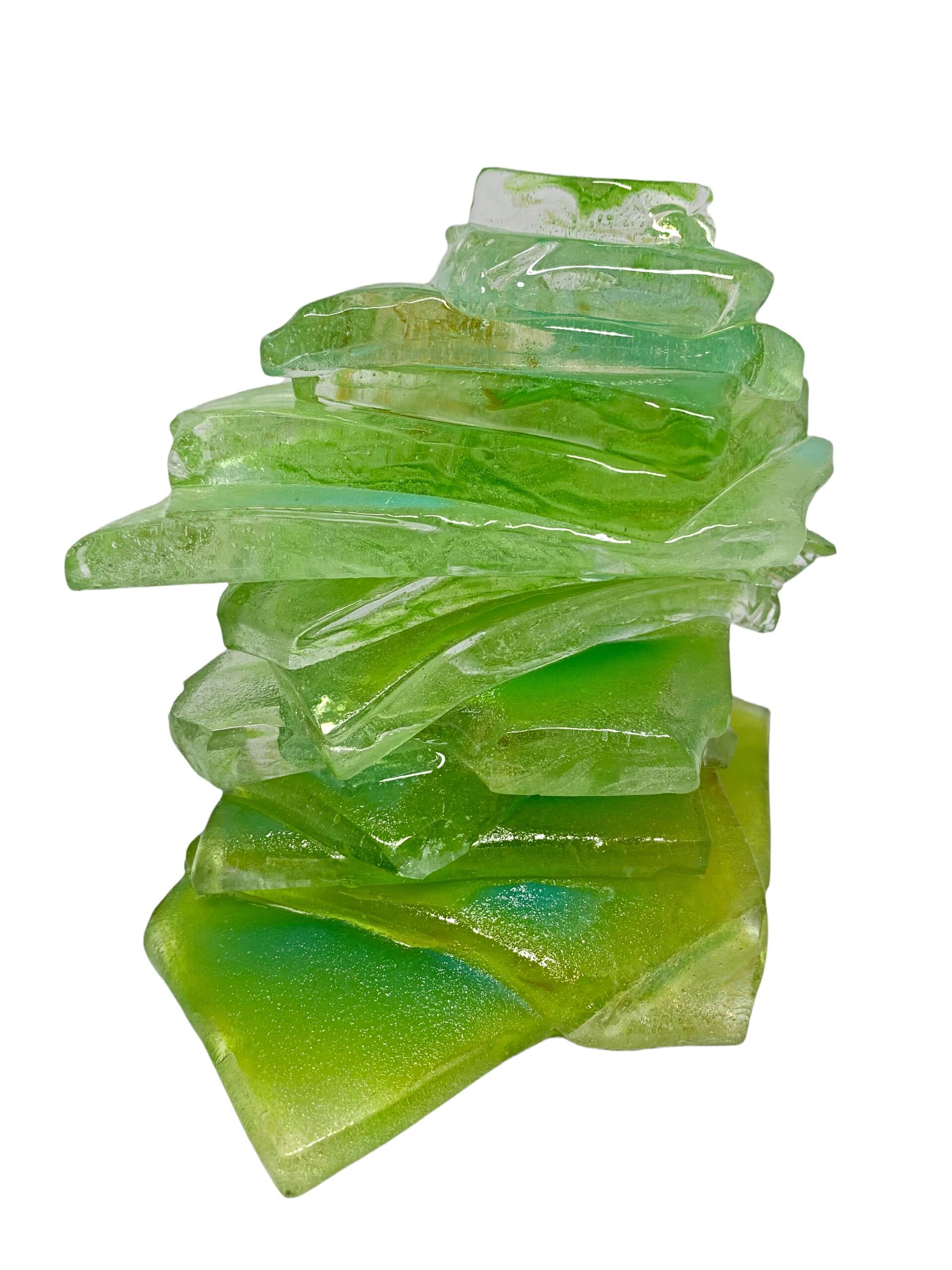One-of-a-kind cast glass cairn sculpture by Heather Cuell | Effusion Art Gallery + Cast Glass Studio, Invermere BC
