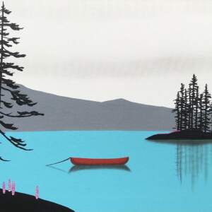 A Frolic in the Fireweed, mixed media landscape painting by Natasha Miller | Effusion Art Gallery + Cast Glass Studio, Invermere BC