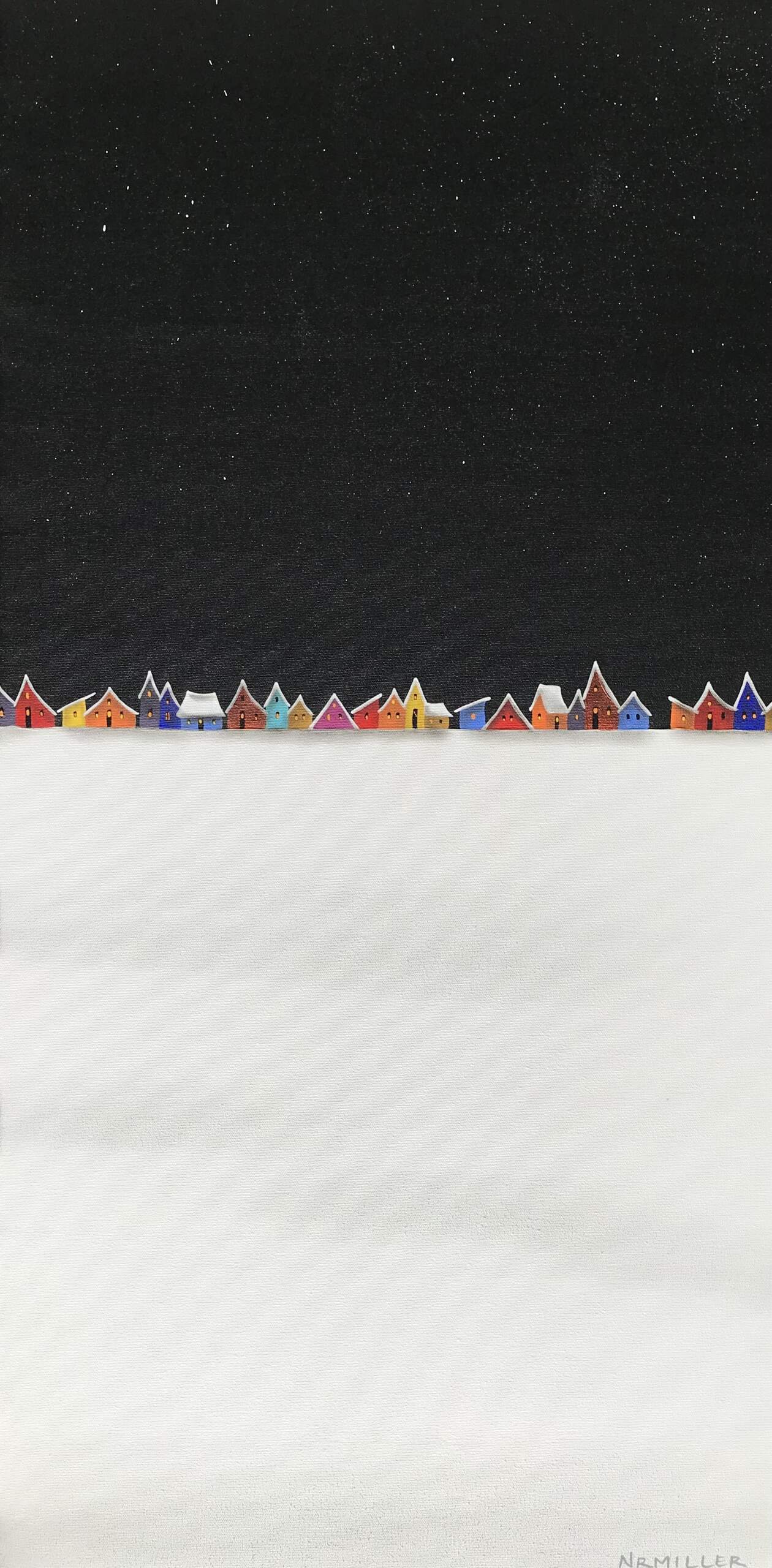 Midnight Madness, mixed media landscape painting by Natasha Miller | Effusion Art Gallery + Cast Glass Studio, Invermere BC