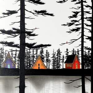 Wholeheartedly, mixed media landscape painting by Natasha Miller | Effusion Art Gallery + Cast Glass Studio, Invermere BC