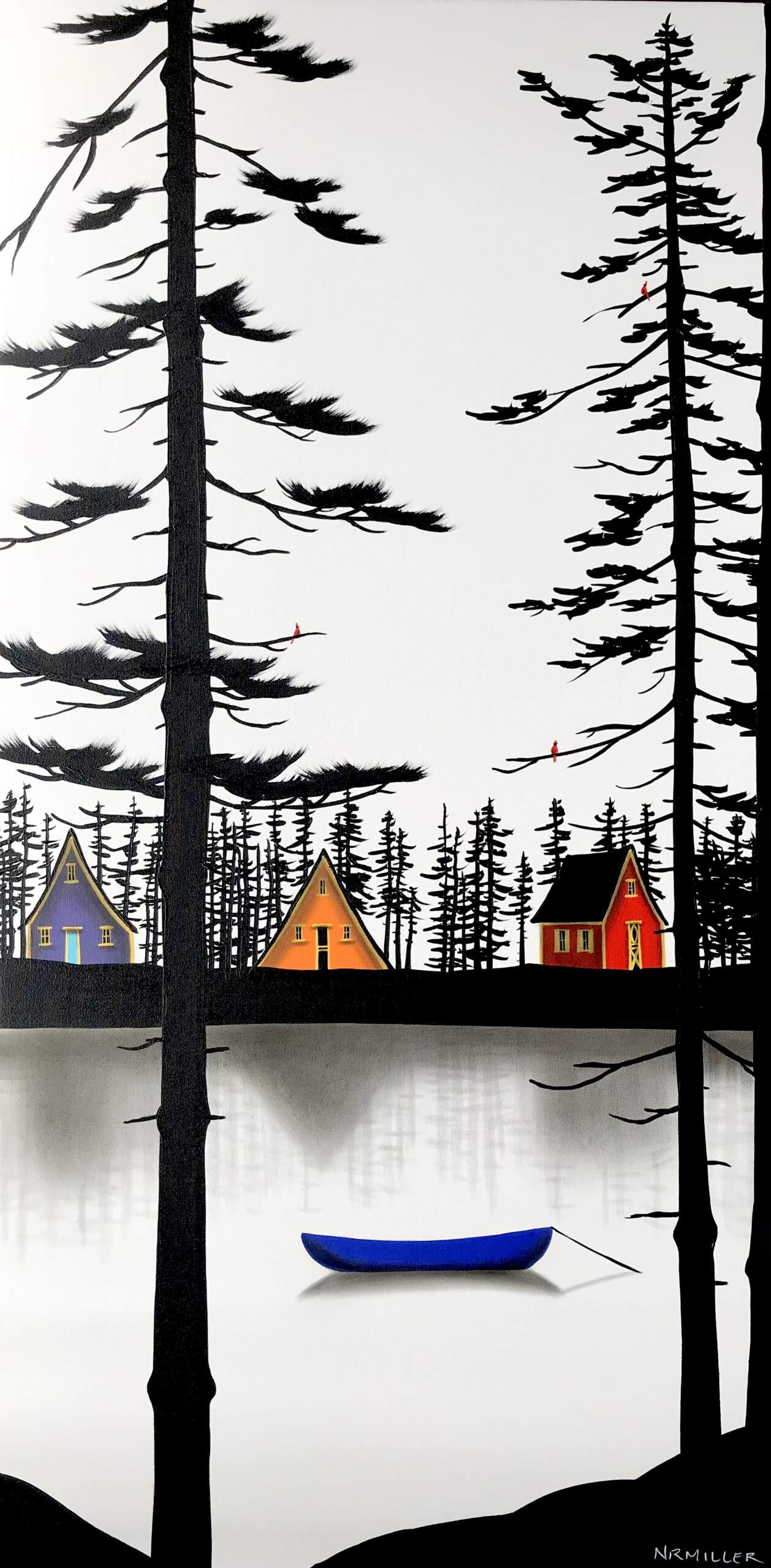 Wholeheartedly, mixed media landscape painting by Natasha Miller | Effusion Art Gallery + Cast Glass Studio, Invermere BC