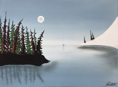 Be Calmed, mixed media painting by Cody Pendleton | Effusion Art Gallery + Cast Glass Studio, Invermere BC