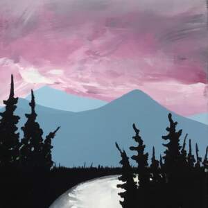 Free Ride, mixed media painting by Cody Pendleton | Effusion Art Gallery + Cast Glass Studio, Invermere BC