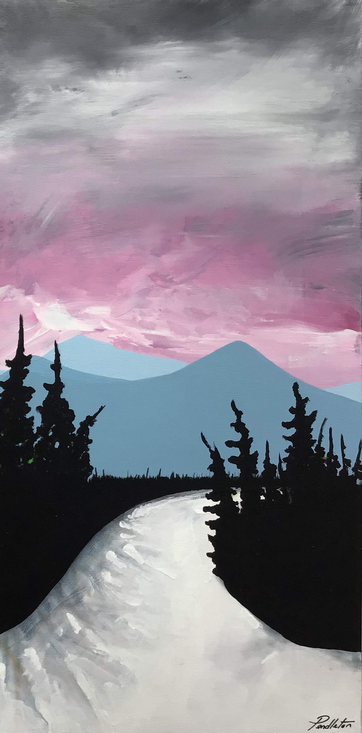 Free Ride, mixed media painting by Cody Pendleton | Effusion Art Gallery + Cast Glass Studio, Invermere BC
