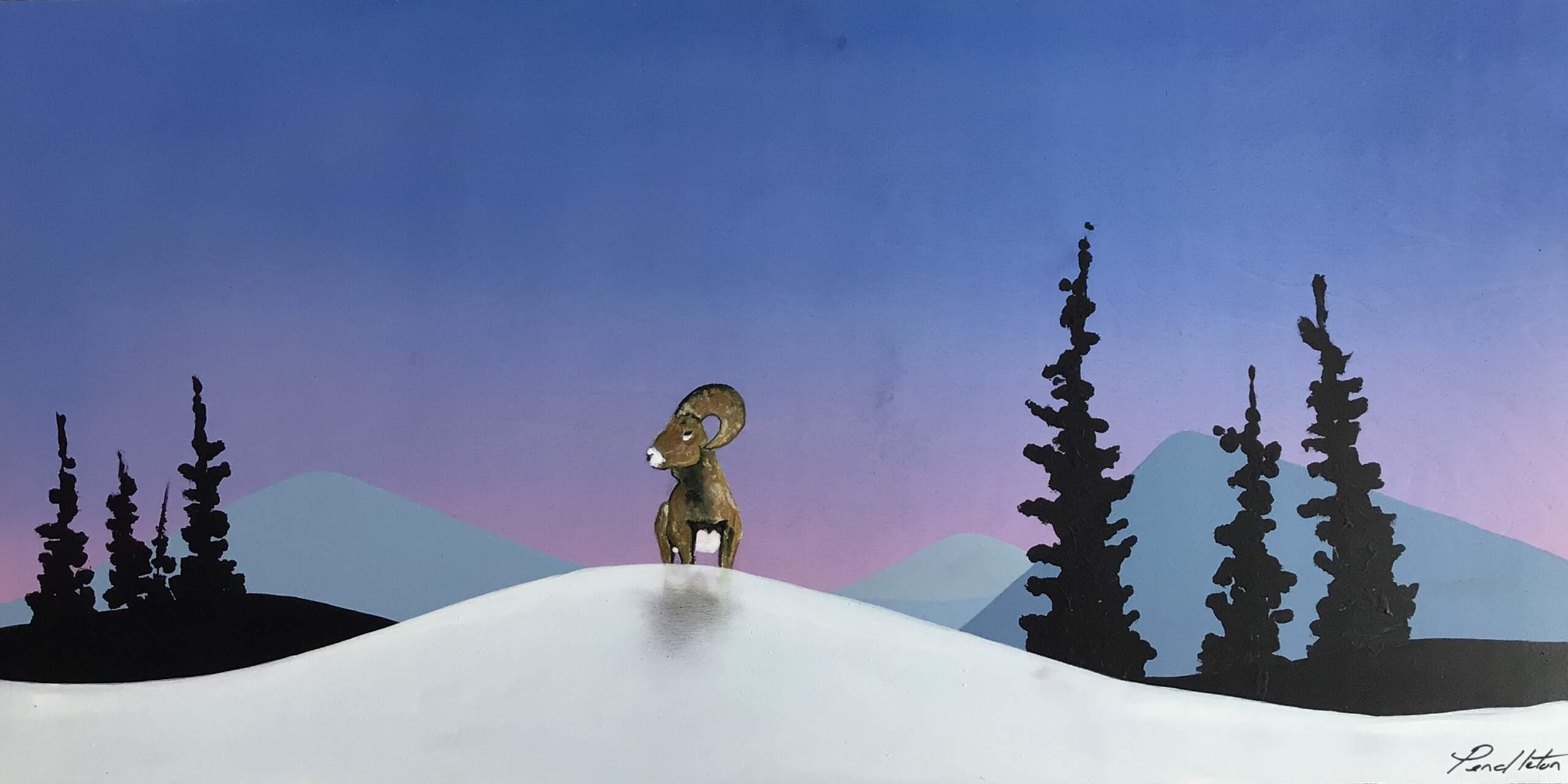 Free to Roam, mixed media painting by Cody Pendleton | Effusion Art Gallery + Cast Glass Studio, Invermere BC