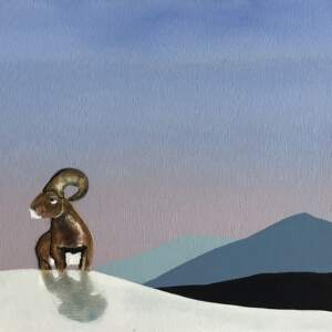 On the Lookout, mixed media painting by Cody Pendleton | Effusion Art Gallery + Cast Glass Studio, Invermere BC