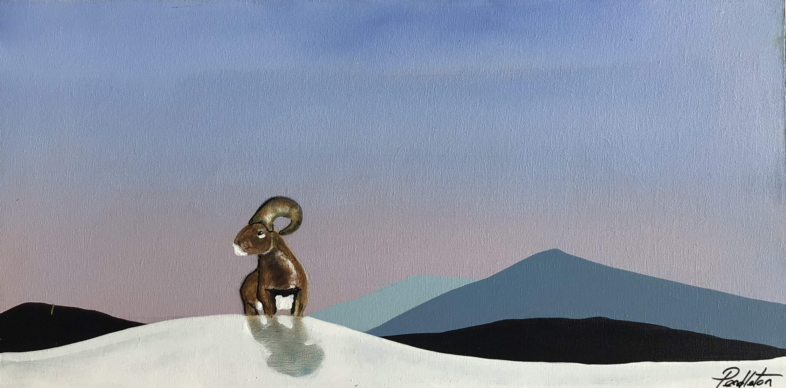 On the Lookout, mixed media painting by Cody Pendleton | Effusion Art Gallery + Cast Glass Studio, Invermere BC