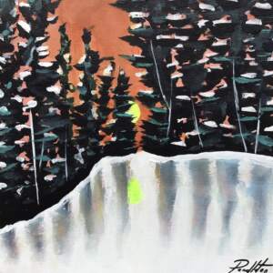 Sun Up, mixed media painting by Cody Pendleton | Effusion Art Gallery + Cast Glass Studio, Invermere BC