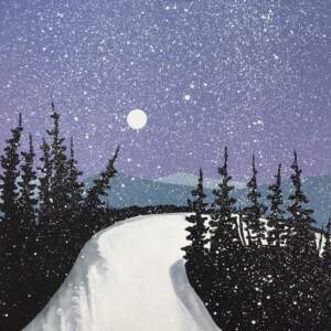 The Run, mixed media painting by Cody Pendleton | Effusion Art Gallery + Cast Glass Studio, Invermere BC