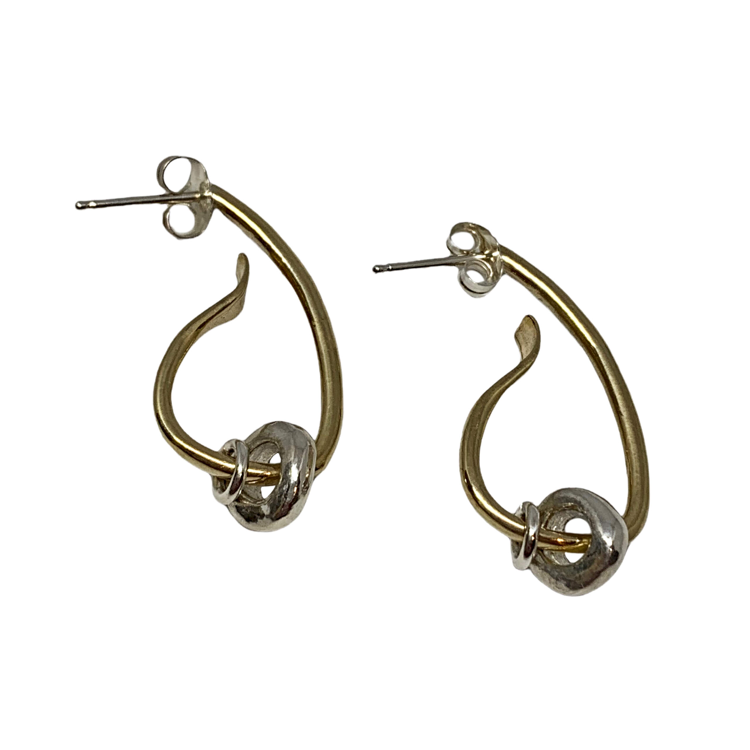 Handmade bronze + sterling silver earrings by Karyn Chopik | Effusion Art Gallery + Cast Glass Studio, Invermere BC