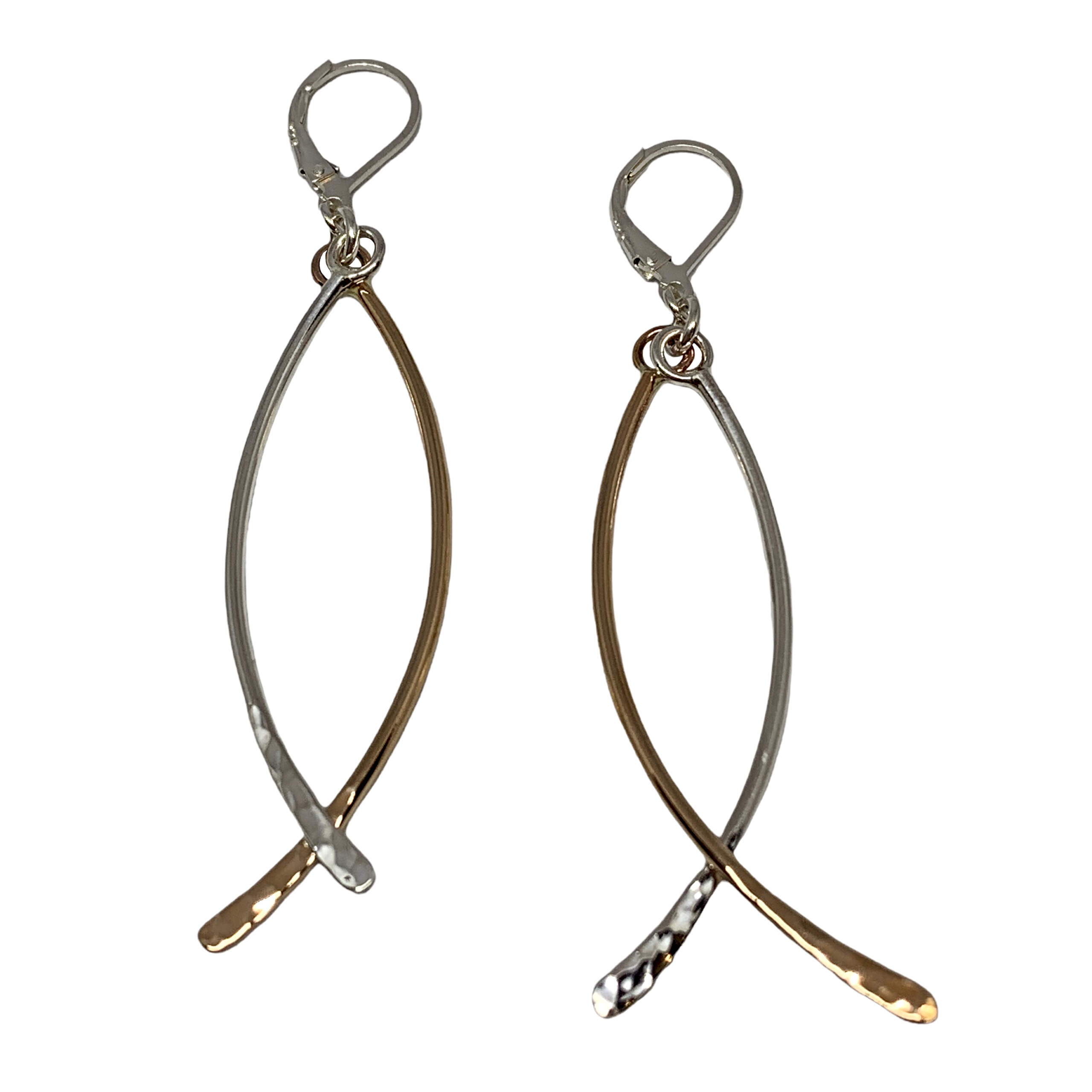 Handmade bronze + sterling silver earrings by Karyn Chopik | Effusion Art Gallery + Cast Glass Studio, Invermere BC