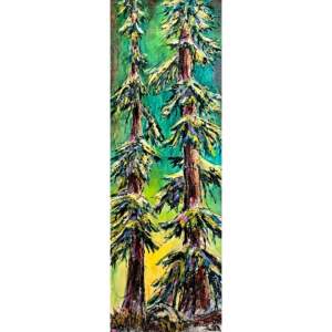 Taking it Easy, mixed media tree painting by David Zimmerman | Effusion Art Gallery + Cast Glass Studio, Invermere BC