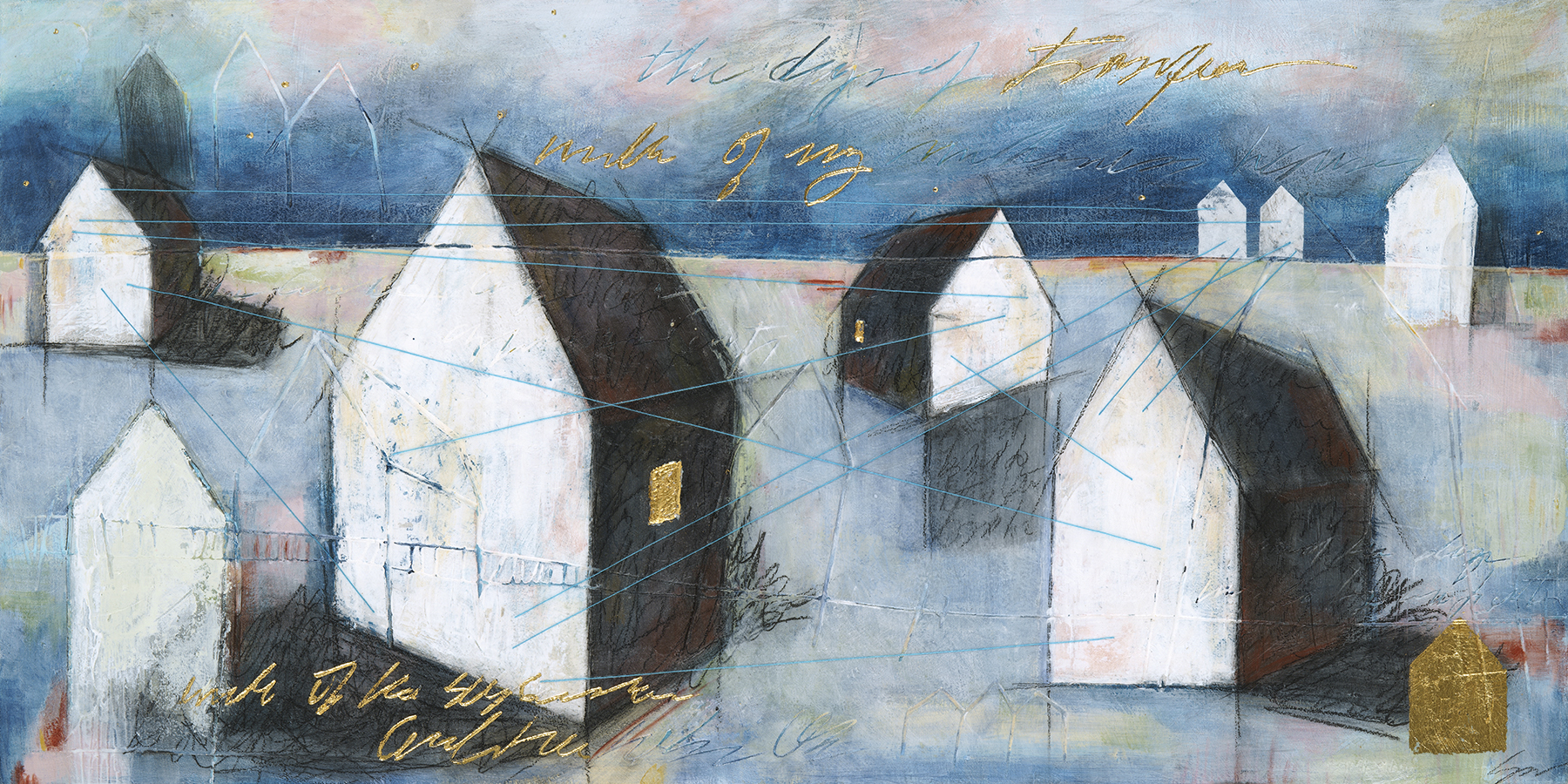 I Washed My Face in Starlight, mixed media painting by Sonya Iwasiuk | Effusion Art Gallery + Cast Glass Studio, Invermere BC