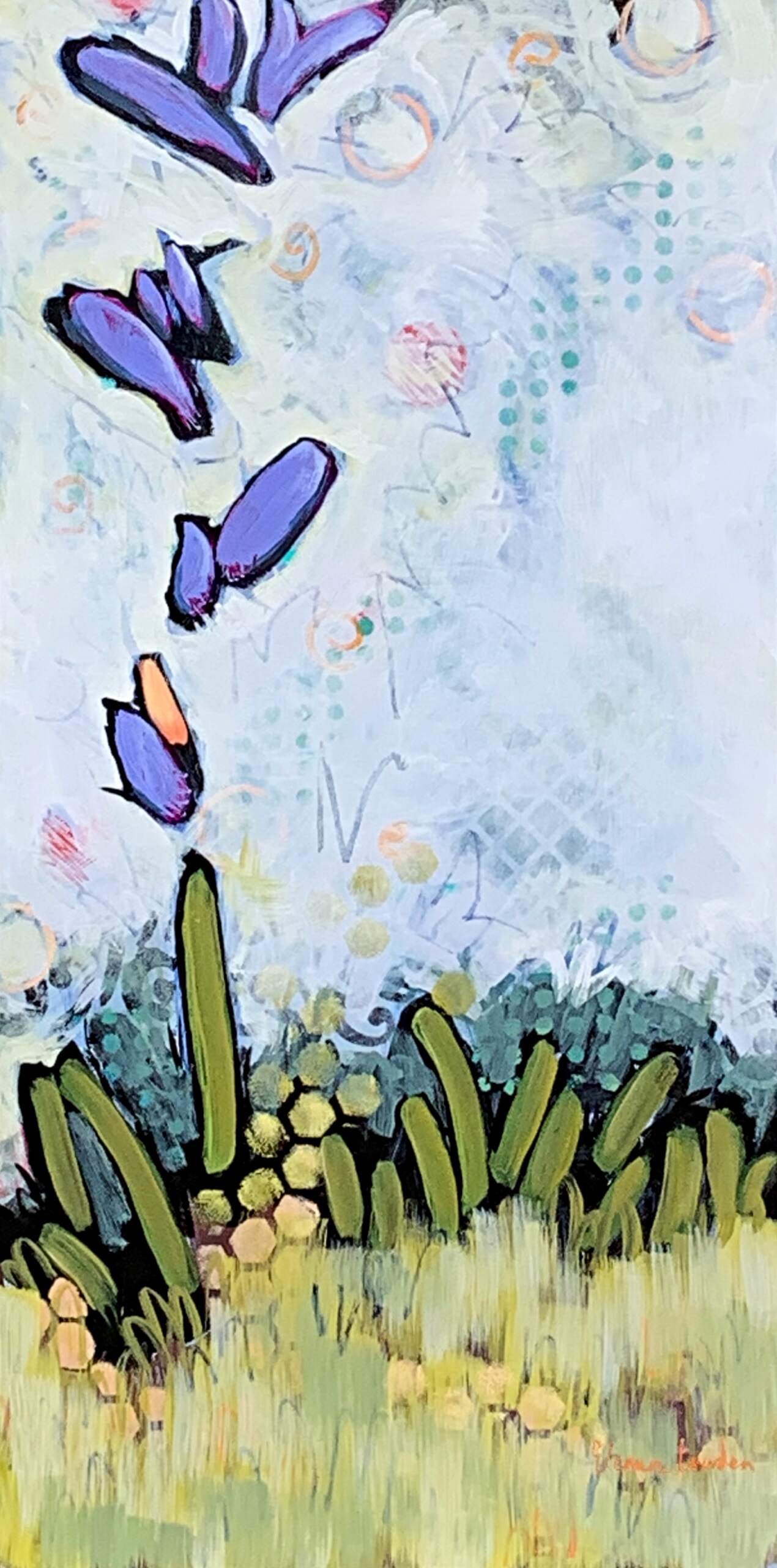 Gentle Breeze Blowing, acrylic painting by Eleanor Lowden | Effusion Art Gallery + Cast Glass Studio, Invermere BC