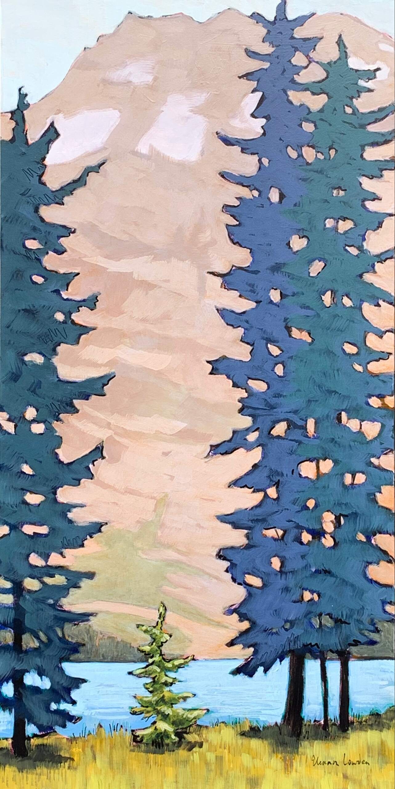 I Caught You Staring, acrylic painting by Eleanor Lowden | Effusion Art Gallery + Cast Glass Studio, Invermere BC
