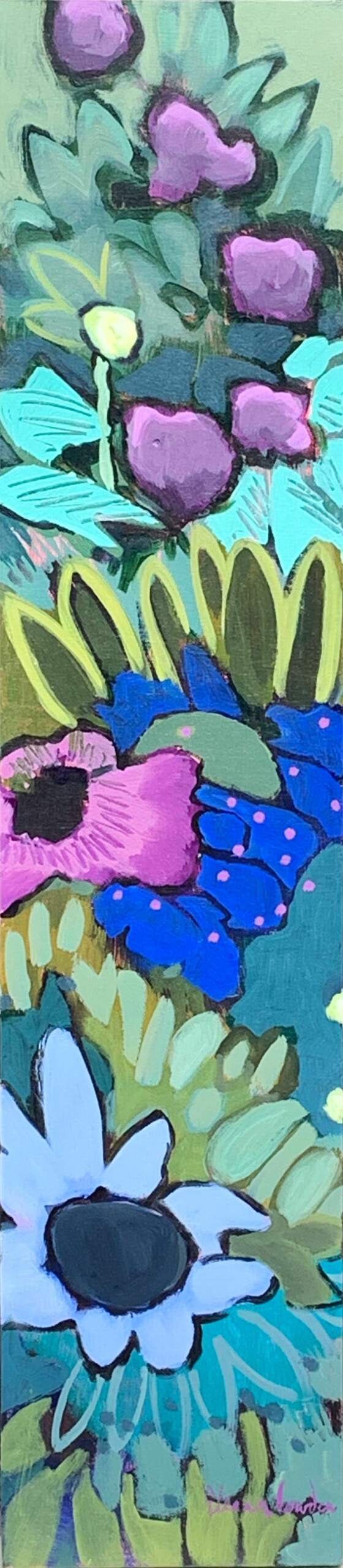Twin Gardens, acrylic painting by Eleanor Lowden | Effusion Art Gallery + Cast Glass Studio, Invermere BC