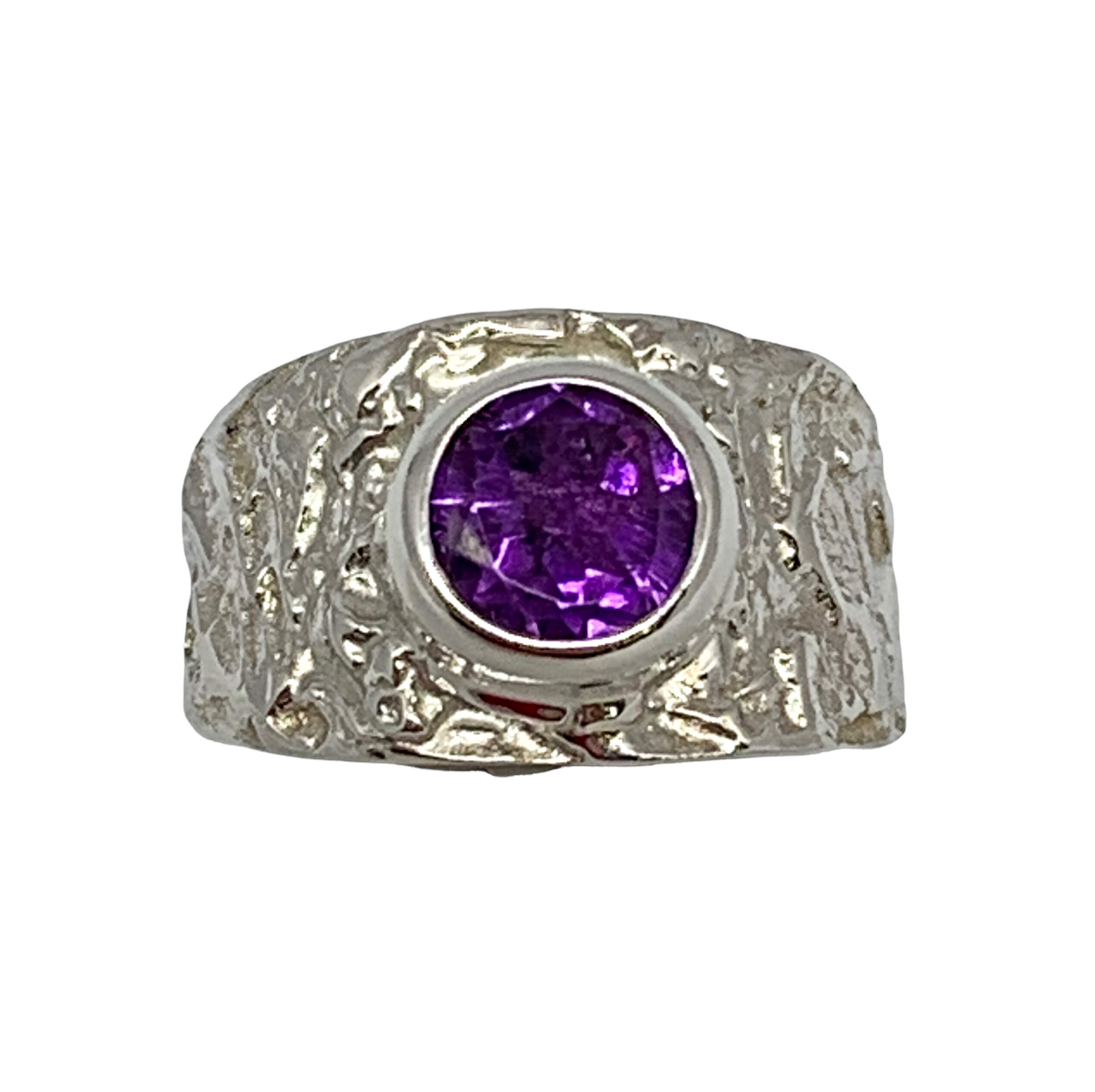 Handmade sterling silver + amethyst ring by A&R Jewellery | Effusion Art Gallery + Cast Glass Studio, Invermere BC