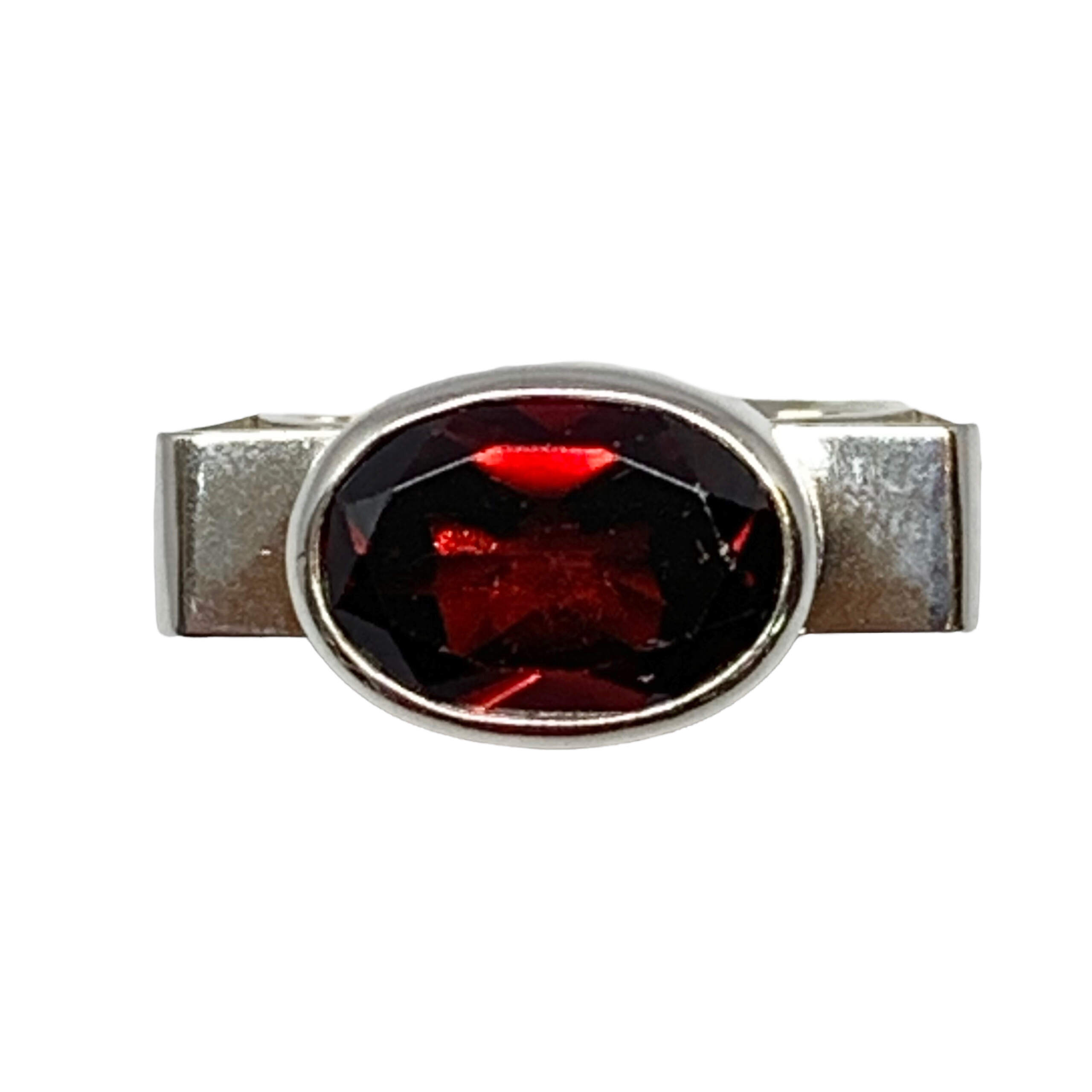 Handmade sterling silver + garnet ring by A&R Jewellery | Effusion Art Gallery + Cast Glass Studio, Invermere BC