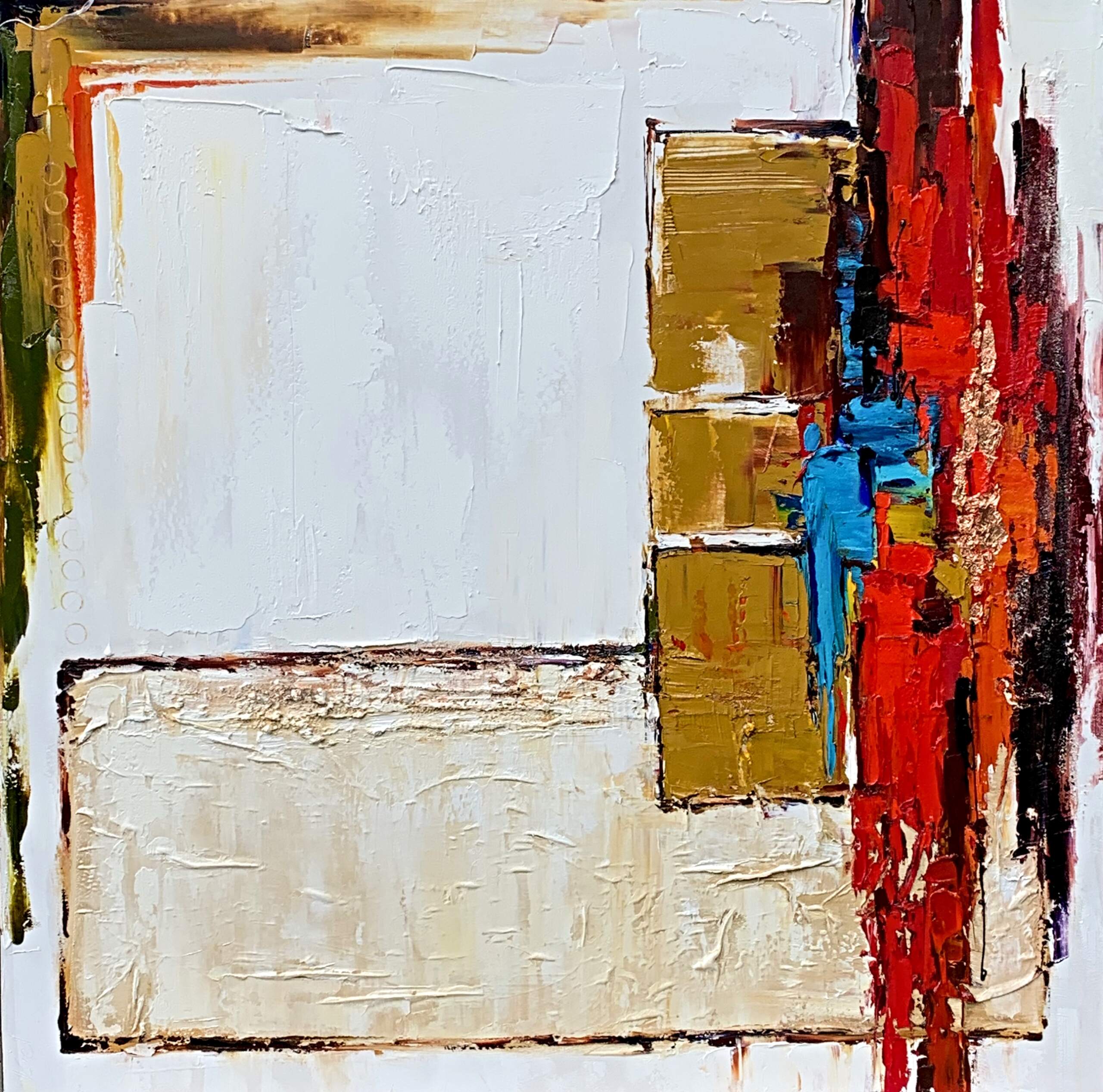 How to Unlearn the Lesson 2, mixed media abstract painting by Kimberly Kiel | Effusion Art Gallery + Cast Glass Studio, Invermere BC