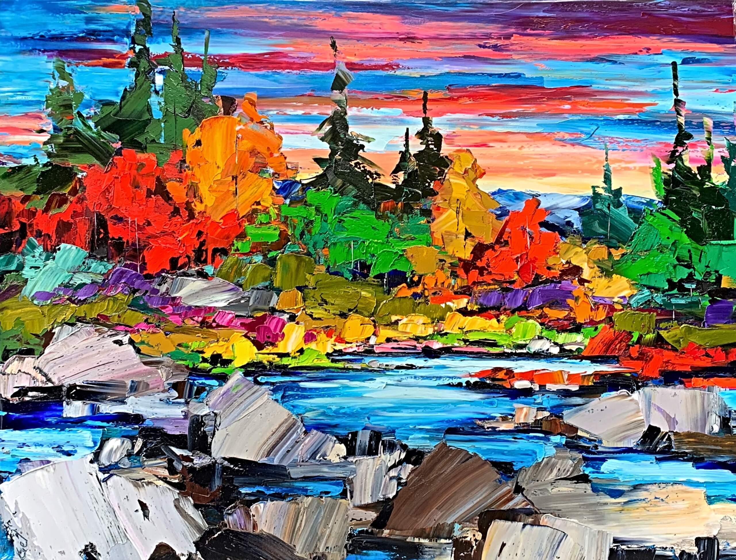 In a Section of Time Everything is Fine, oil landscape painting by Kimberly Kiel | Effusion Art Gallery + Cast Glass Studio, Invermere BC