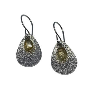 Locally handmade silver + citrine earrings by A&R Jewellery | Effusion Art Gallery + Cast Glass Studio, Invermere BC