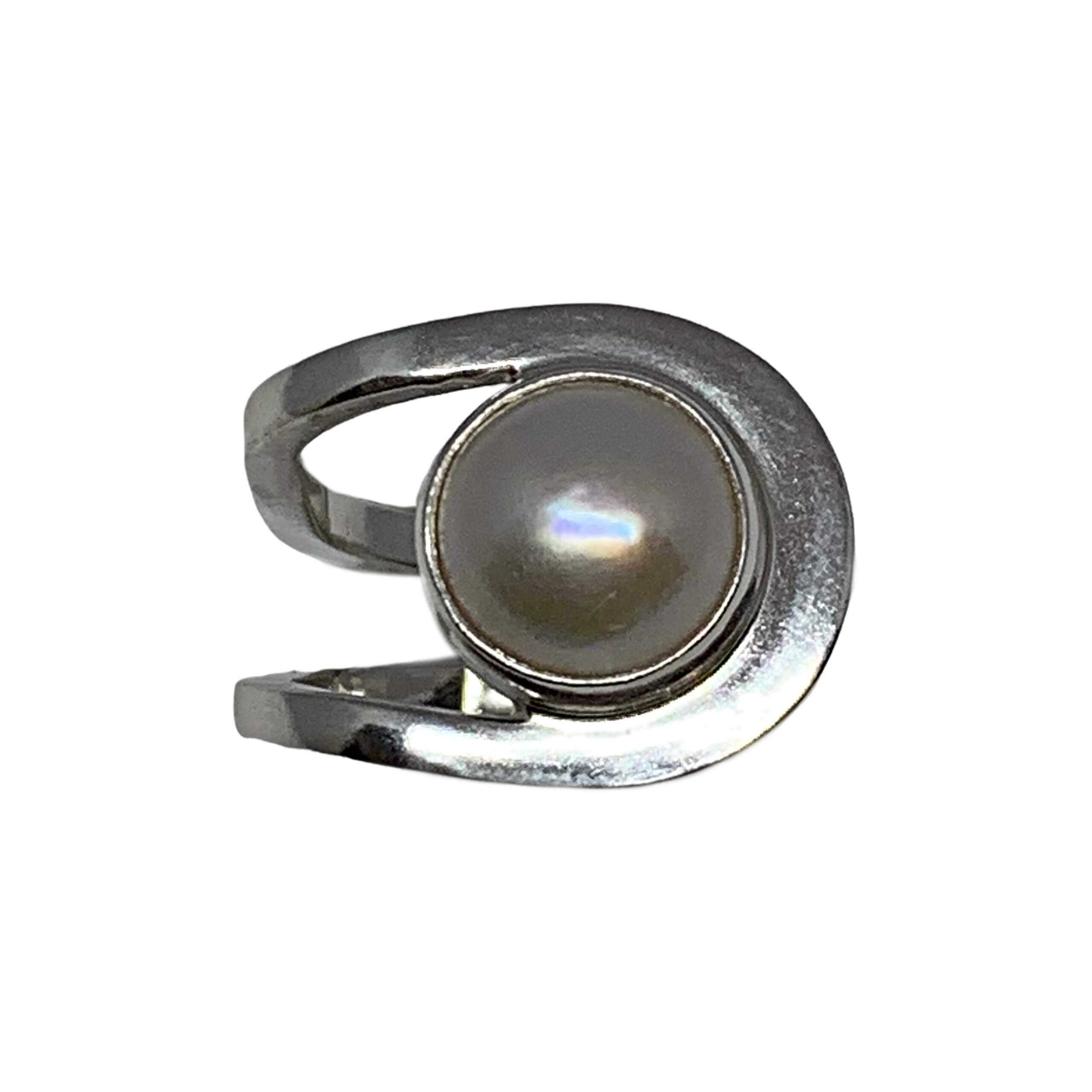 Locally handmade silver + pearl ring by A&R Jewellery | Effusion Art Gallery + Cast Glass Studio, Invermere BC