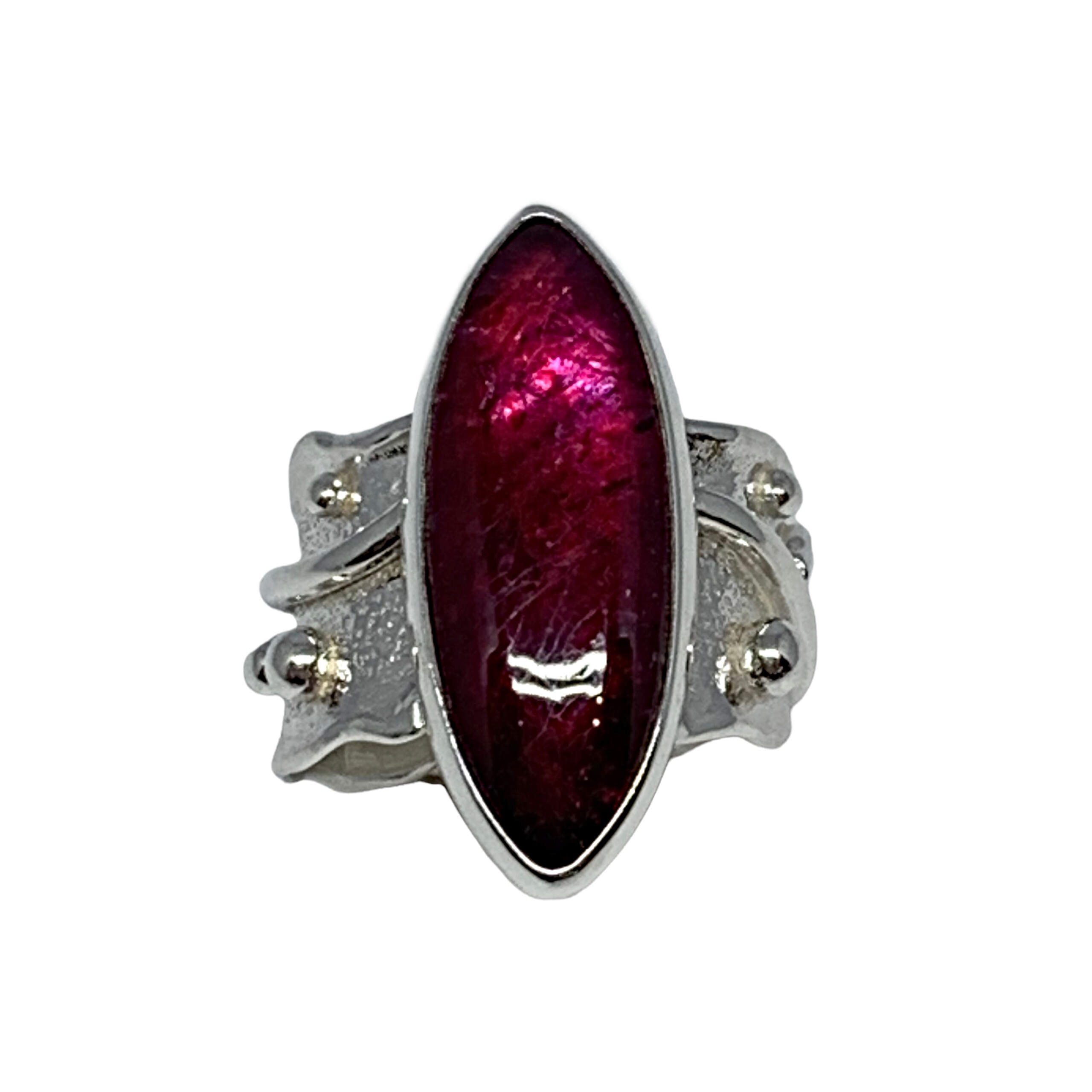Locally handmade silver + ruby ring by A&R Jewellery | Effusion Art Gallery + Cast Glass Studio, Invermere BC