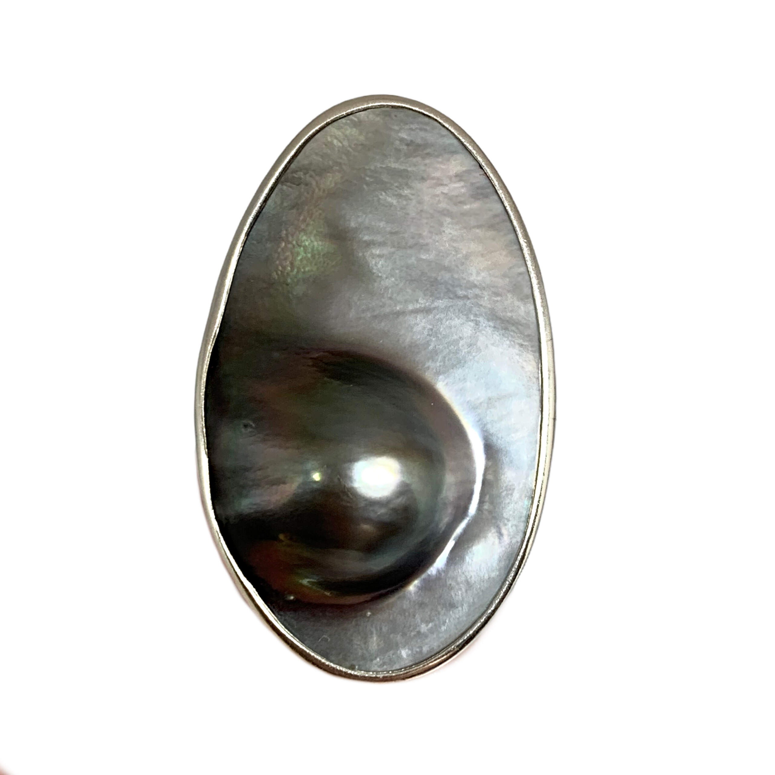 Locally handmade silver + pearl blister ring by A&R Jewellery | Effusion Art Gallery + Cast Glass Studio, Invermere BC