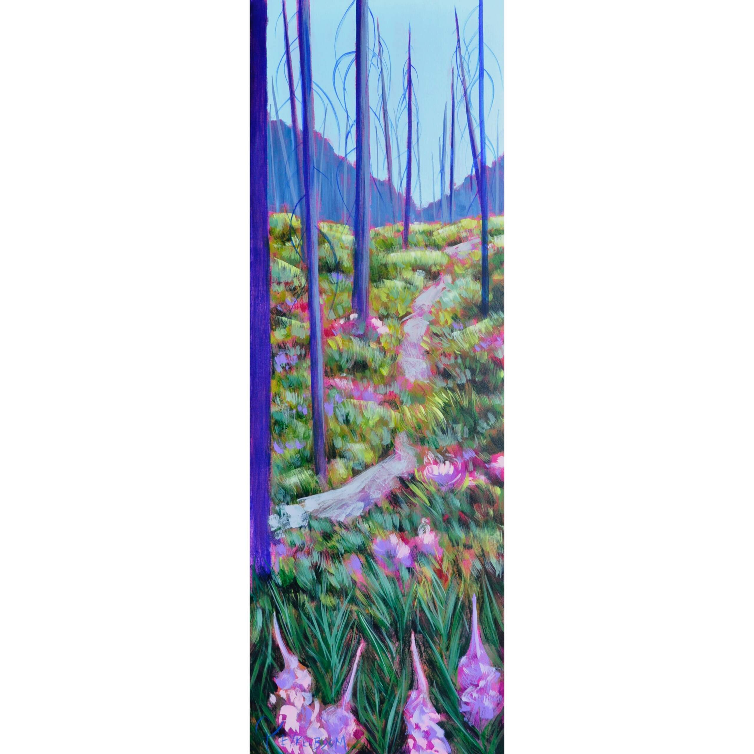Go with the Floe, acrylic landscape painting of Floe Lake by Kayla Eykelboom | Effusion Art Gallery + Cast Glass Studio, Invermere BC