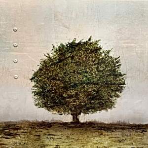 15-1, mixed media tree painting by David Graff | Effusion Art Gallery + Cast Glass Studio, Invermere BC