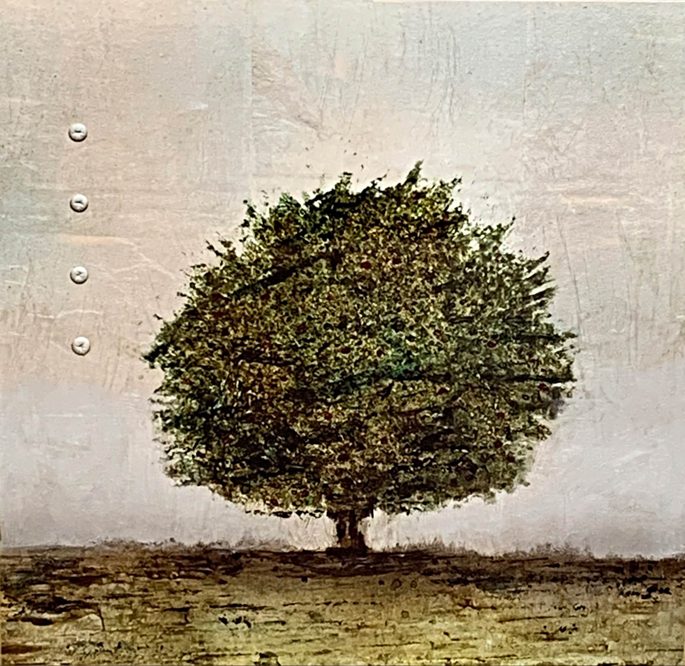 15-1, mixed media tree painting by David Graff | Effusion Art Gallery + Cast Glass Studio, Invermere BC