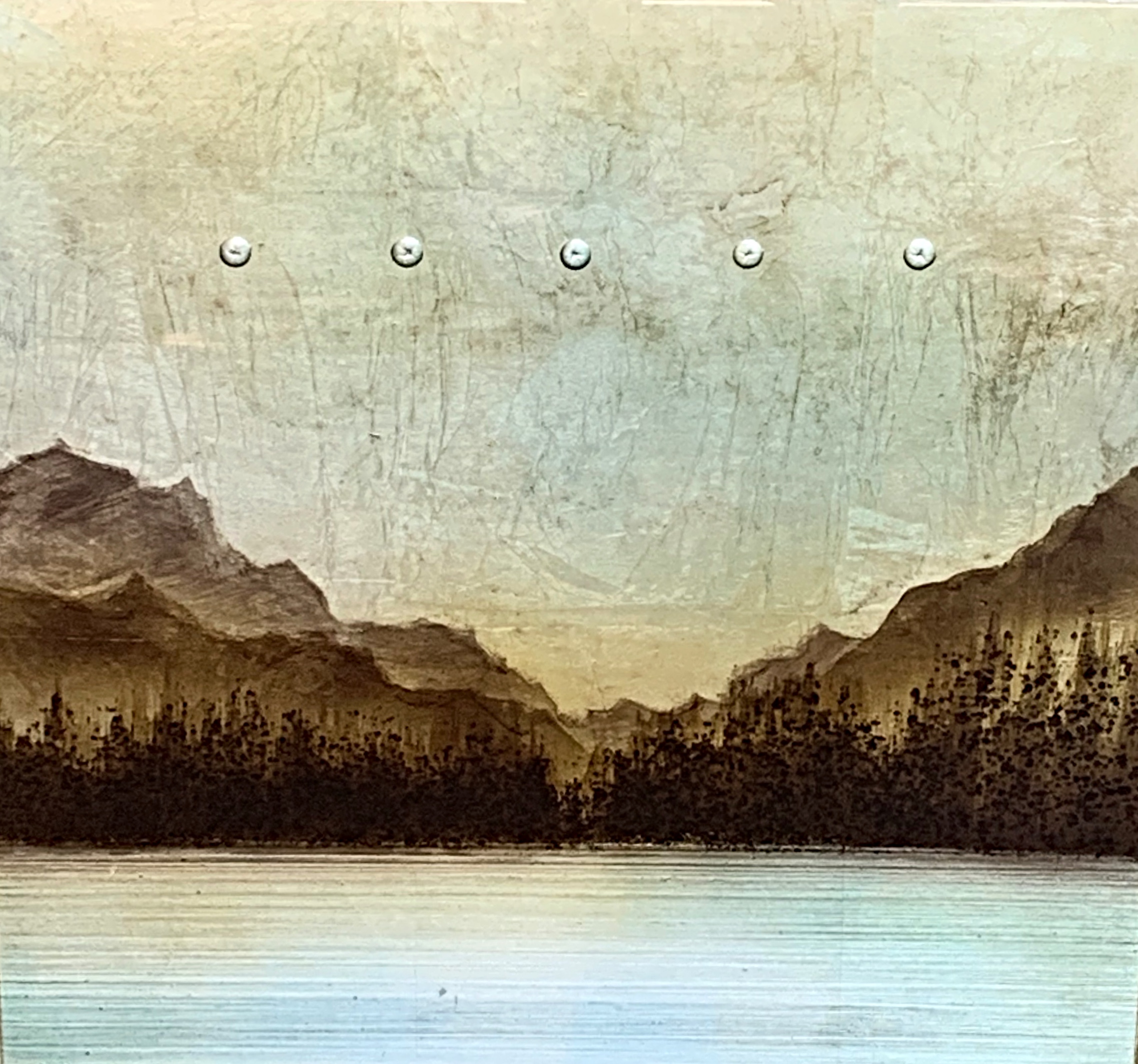 15-10, mixed media landscape painting by David Graff | Effusion Art Gallery + Cast Glass Studio, Invermere BC