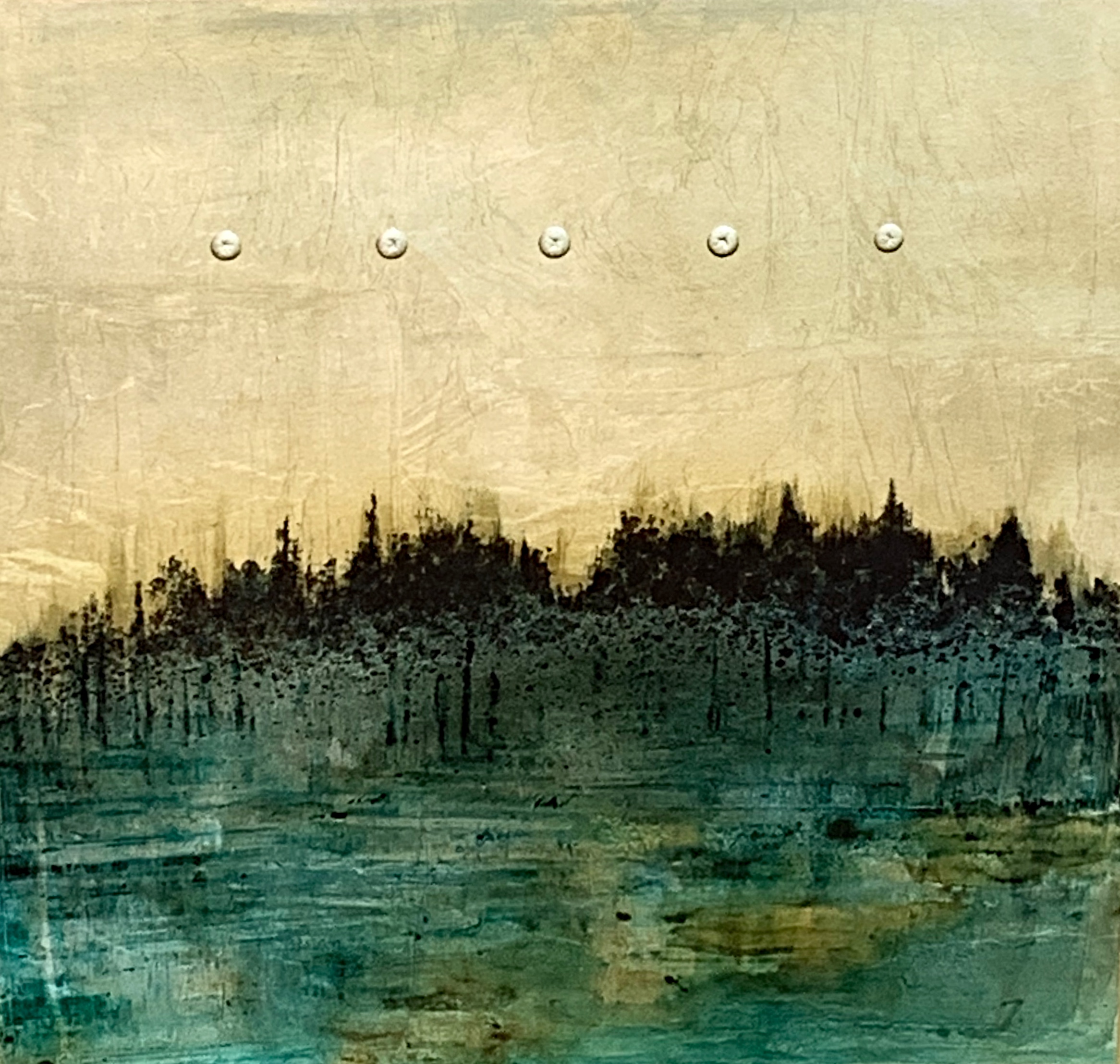 15-5, mixed media landscape painting by David Graff | Effusion Art Gallery + Cast Glass Studio, Invermere BC