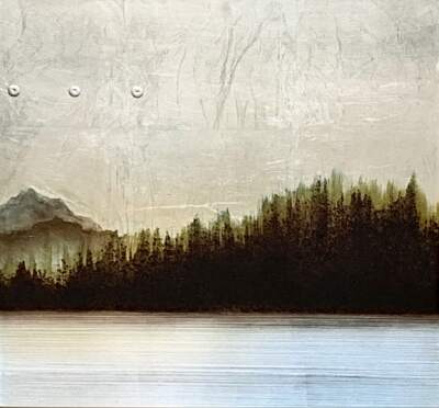 15-8, mixed media landscape painting by David Graff | Effusion Art Gallery + Cast Glass Studio, Invermere BC