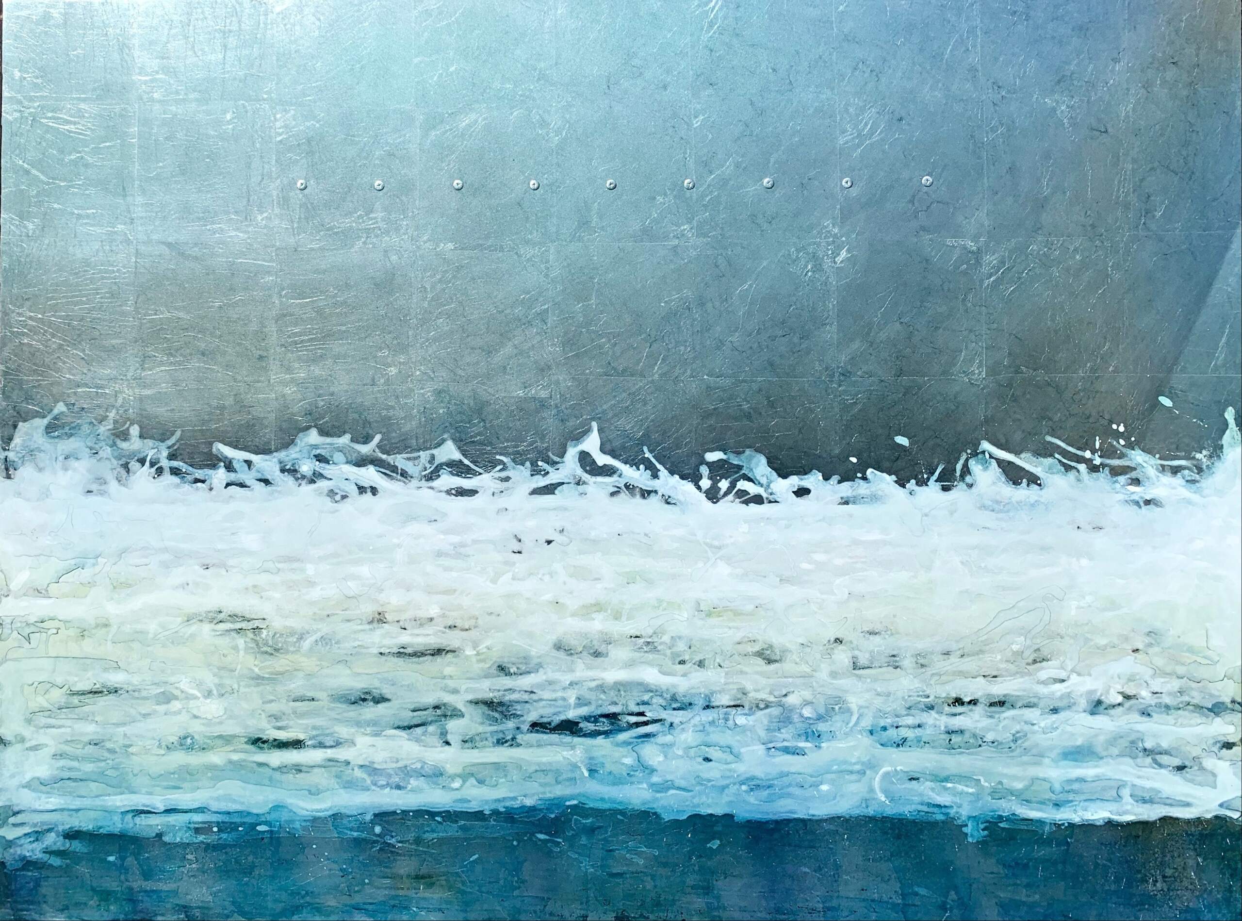 Flow, mixed media water painting by David Graff | Effusion Art Gallery + Cast Glass Studio, Invermere BC