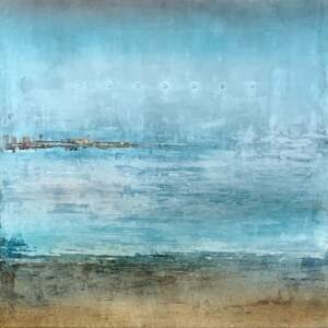 Stumbled upon, mixed media abstract painting by David Graff | Effusion Art Gallery + Cast Glass Studio, Invermere BC