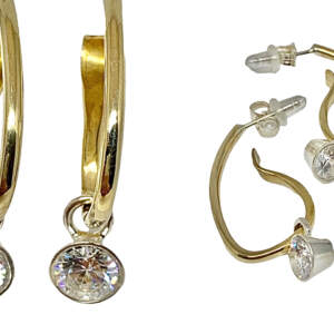 Handmade bronze, sterling silver, + CZ earrings by Karyn Chopik | Effusion Art Gallery + Cast Glass Studio, Invermere BC