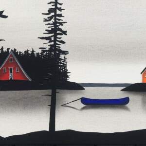 Ease into it, mixed media landscape painting by Natasha Miller | Effusion Art Gallery + Cast Glass Studio, Invermere BC