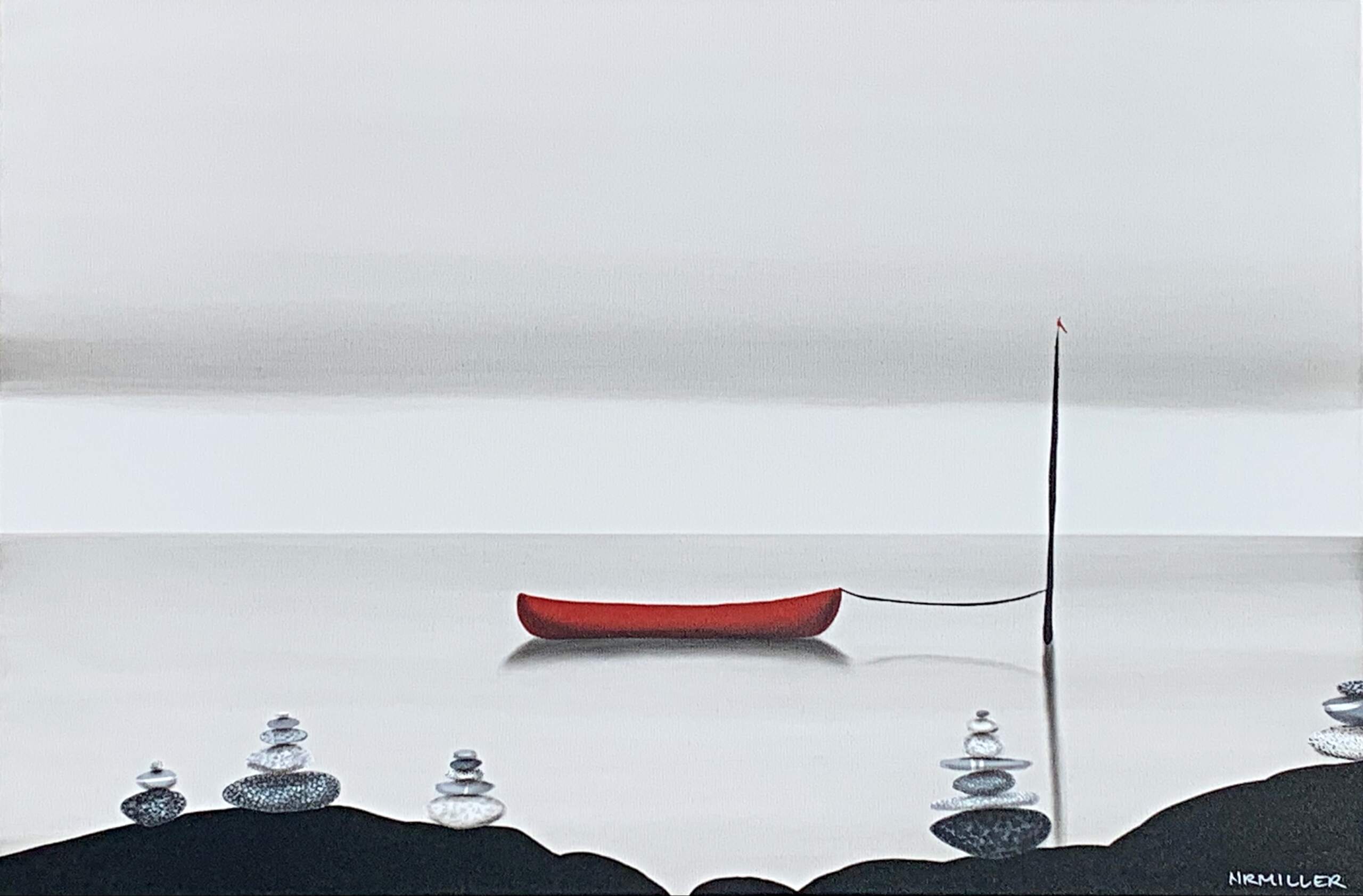 Our Mementos, mixed media landscape painting by Natasha Miller | Effusion Art Gallery + Cast Glass Studio, Invermere BC