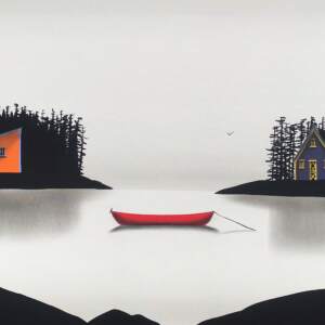 The Ancient, Distant Flow, mixed media landscape painting by Natasha Miller | Effusion Art Gallery + Cast Glass Studio, Invermere BC